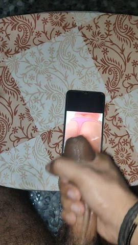 Jerking and rubbing my cock on redditor hot big ass wife ??