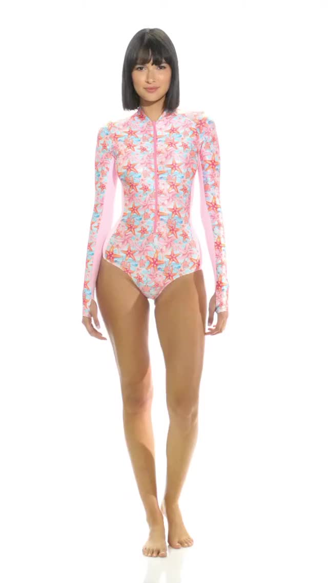 Karen Soto - SlipIns Under The Sea Haute Mini Long Sleeve One Piece Swimsuit, swimoutlet.com