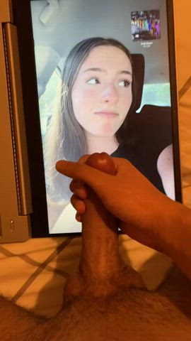 brunette cum cumshot cute selfie tribute gif