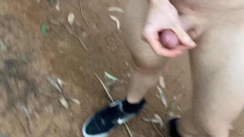 cum hiking male masturbation nude outdoor penis solo-public gif