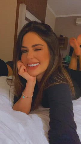 Brazilian Brown Eyes Brunette Dani Facial Goddess Labia Tease gif