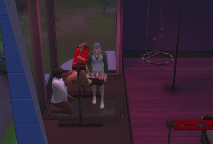adult game animation bondage double teamed threesome animated-sex gif
