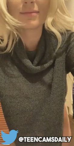 18 Years Old Amateur Ass Spread Bending Over Blonde Butt Plug OnlyFans Teen TikTok