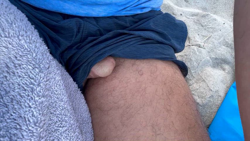 Pissing on myself on the beach