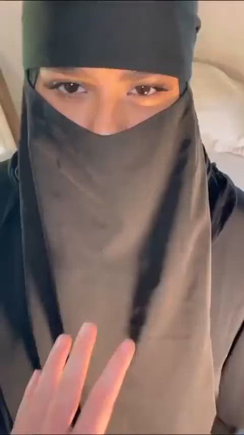 bdsm big tits corset cumshot hijab interracial gif