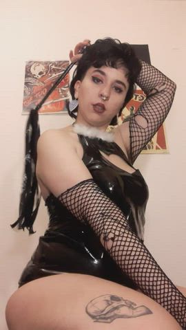dominatrix latex whipping gif