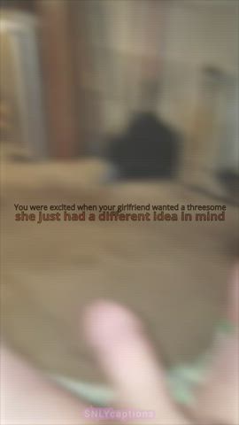 BBC Caption Cuckold Girlfriend Hotwife Interracial Sharing gif