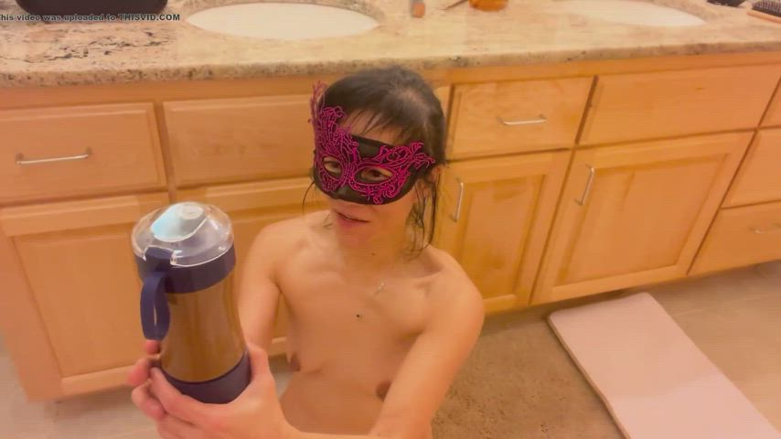 asian piss pissing slave swallowing toilet gif