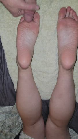 Wife wiggling her toes to tempt me - I comply