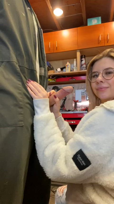 blowjob glasses homemade smile gif