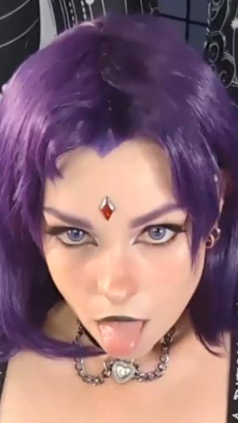 ahegao cosplay cute long tongue tongue tongue fetish gif