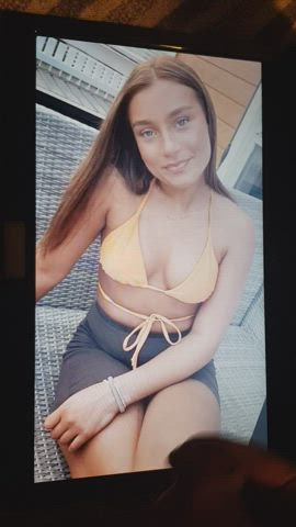 Brunette Cum Cumshot Tribute gif