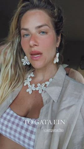 blonde brazilian celebrity cleavage milf gif