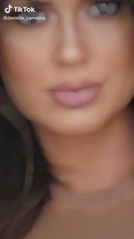 Brazilian Brown Eyes Brunette Dani Facial Goddess Labia Tease TikTok gif