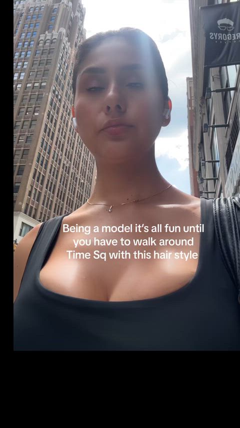 60fps big tits bouncing tits model selfie slow motion tiktok walking gif