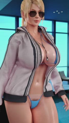 animation bikini bouncing tits jiggling micro bikini pool swimming pool swimsuit