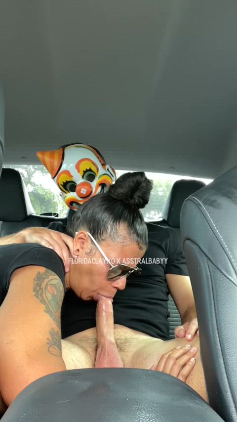 big ass big dick blowjob car sex clown milf mask onlyfans public riding gif