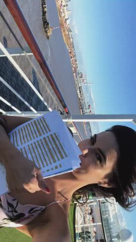 Boobs Brazilian Brunette Dani Goddess Tease Tits gif