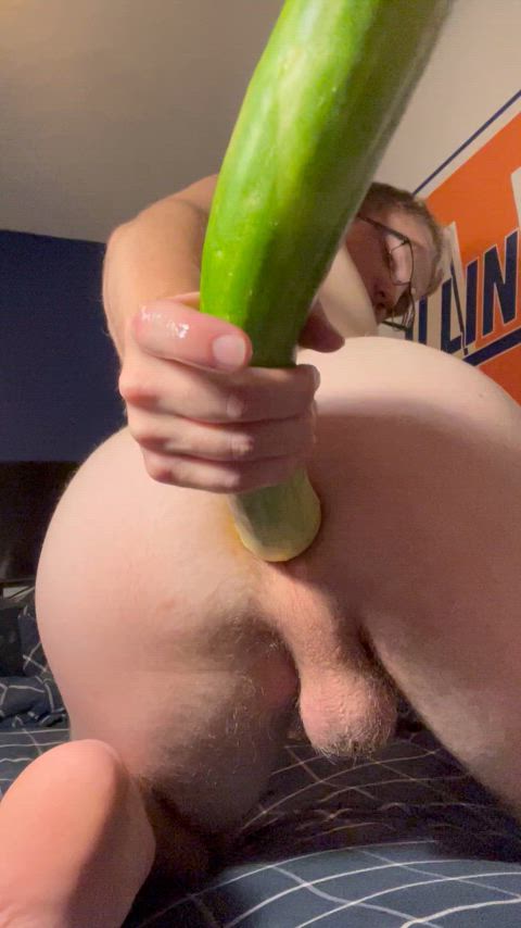 anal play bisexual cucumber gif