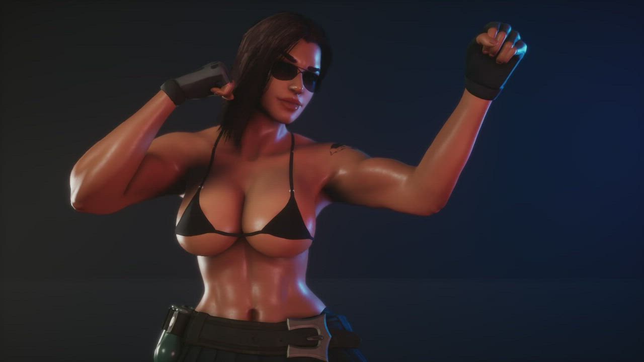 3D Big Tits Bikini Bouncing Tits Oiled gif