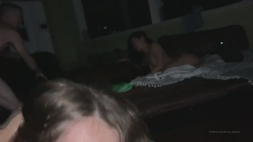 BBC Big Ass Bodysuit Brunette Glasses Interracial Moaning White Girl gif
