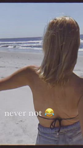 Bikini top and thong reveal