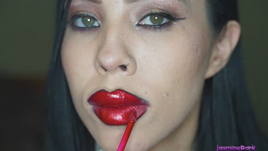 bimbo bimbofication cum cumshot facial fake lips lipstick pornstar gif