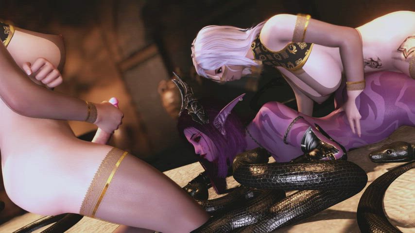 futanari sex threesome gif