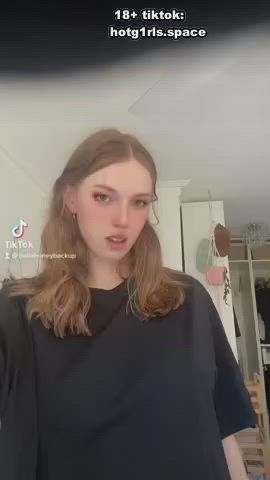 babe big tits boobs brunette cute huge tits pov solo teen tiktok gif