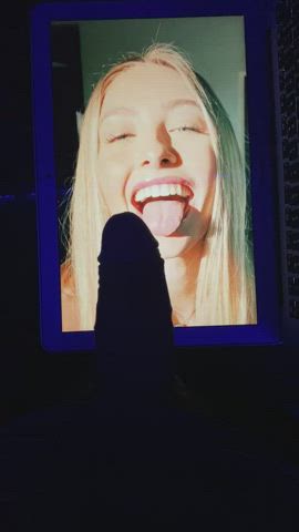 Blonde Cumshot Tribute gif
