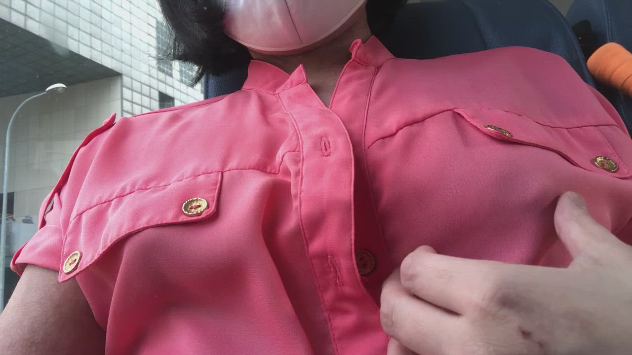 Asian Bus Flashing Tits gif