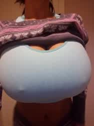 Up close and personal with a big pair of milkers.