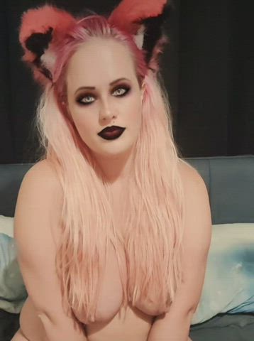 boobs curvy kitten kitty lick pink tits gif
