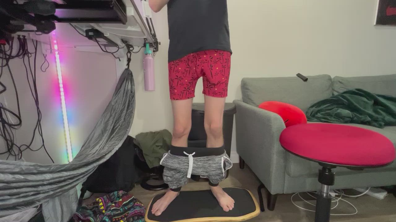 Wanna work under my standing desk? I have a hammock for you and everything