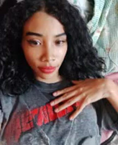 amateur big tits boobs brunette cute homemade latina masturbating solo teen gif