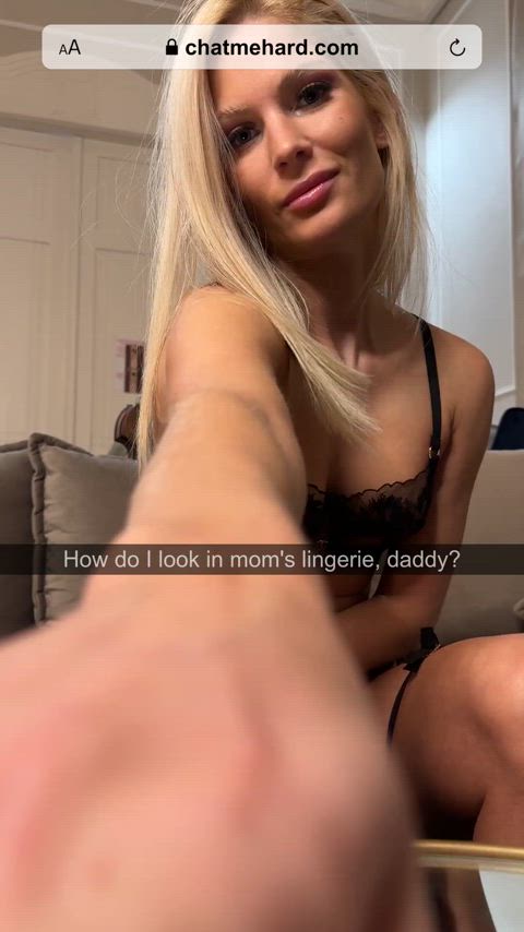 blonde lingerie step-daughter gif