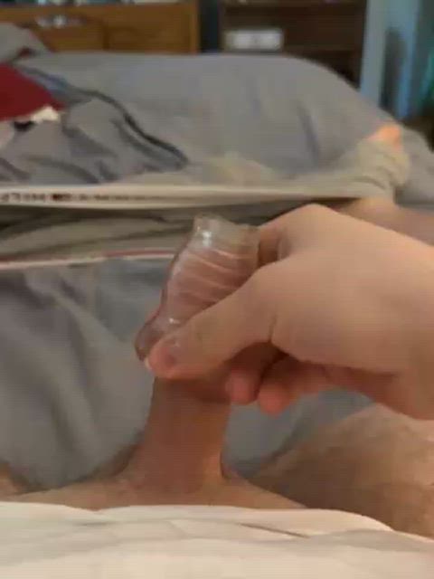 circumcised cut cock masturbating sex toy teen gif