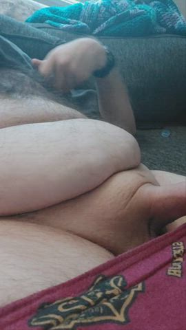 chubby cumshot masturbating gif
