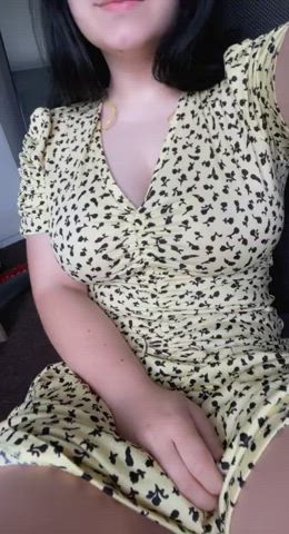 Amateur Cam Camgirl Dress Innies Tease Teasing Teen Tight Pussy Trimmed Upskirt gif