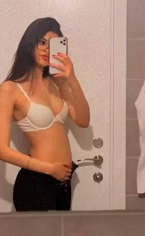 mirror selfie smile gif