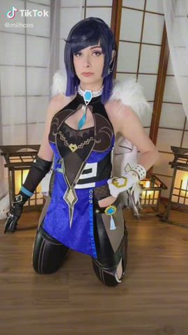 Big Tits Cleavage Cosplay gif