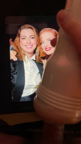 anne hathaway celebrity cumshot fleshlight jessica chastain tribute gif