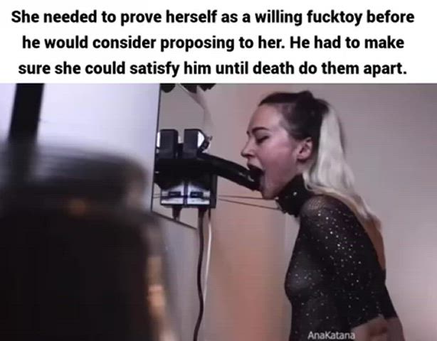 He needed to make sure her throat was well trained before the wedding could take