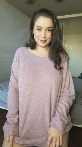 Brunette Chubby Natural Tits gif