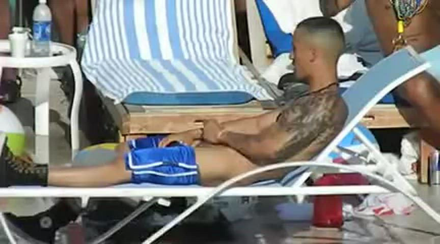 jerking off at a pool party