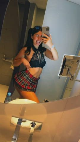 Skirt Tease Teen gif