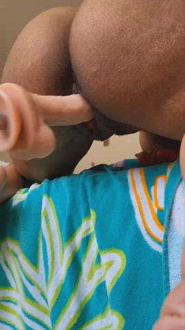 dildo ebony fuck machine masturbating gif