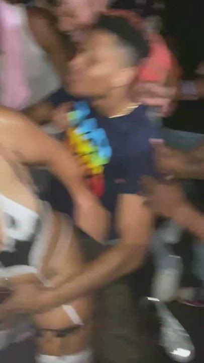 Choking Dancing Ebony Grinding Latina gif