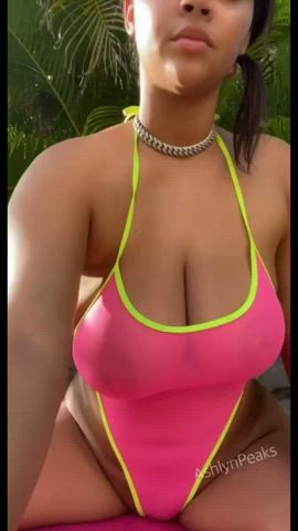 Ashlyn Peaks in her see through swimsuit