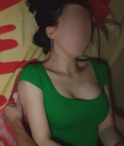 Bouncing Tits Cleavage Cumshot T-Shirt gif